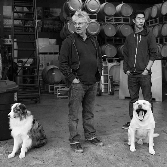 Andrew Will, father and son in winery